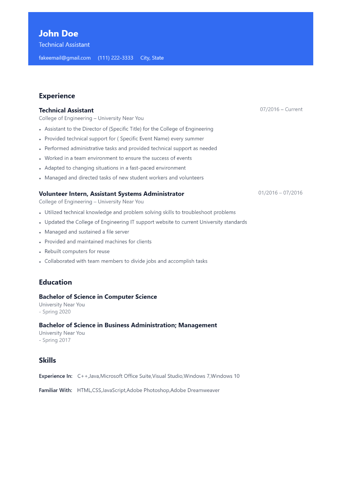Aether resume template