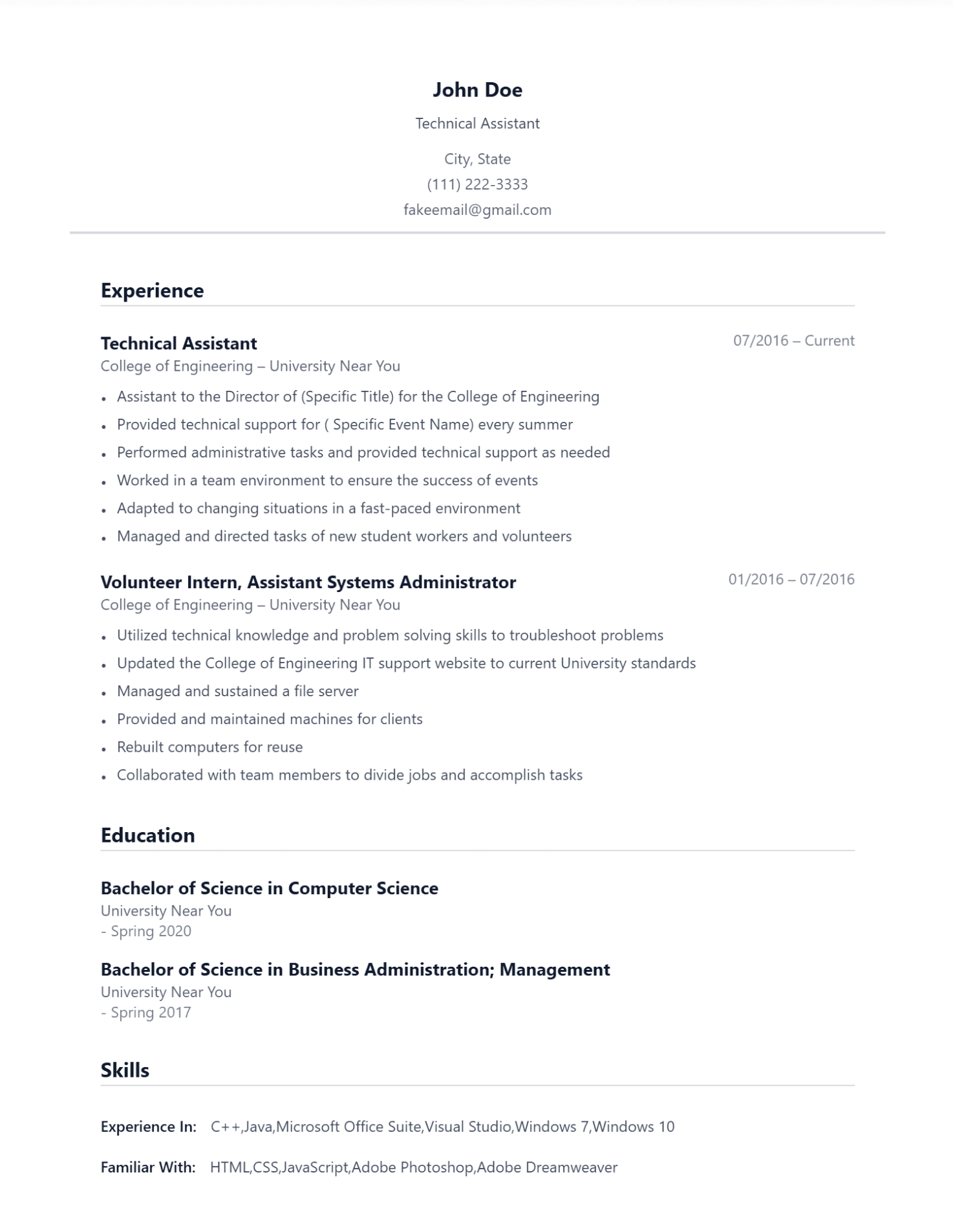 Cosmos resume template