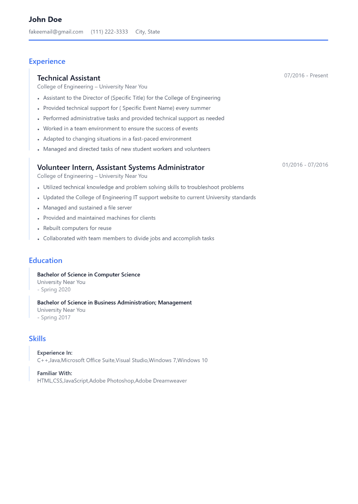 Modern resume template