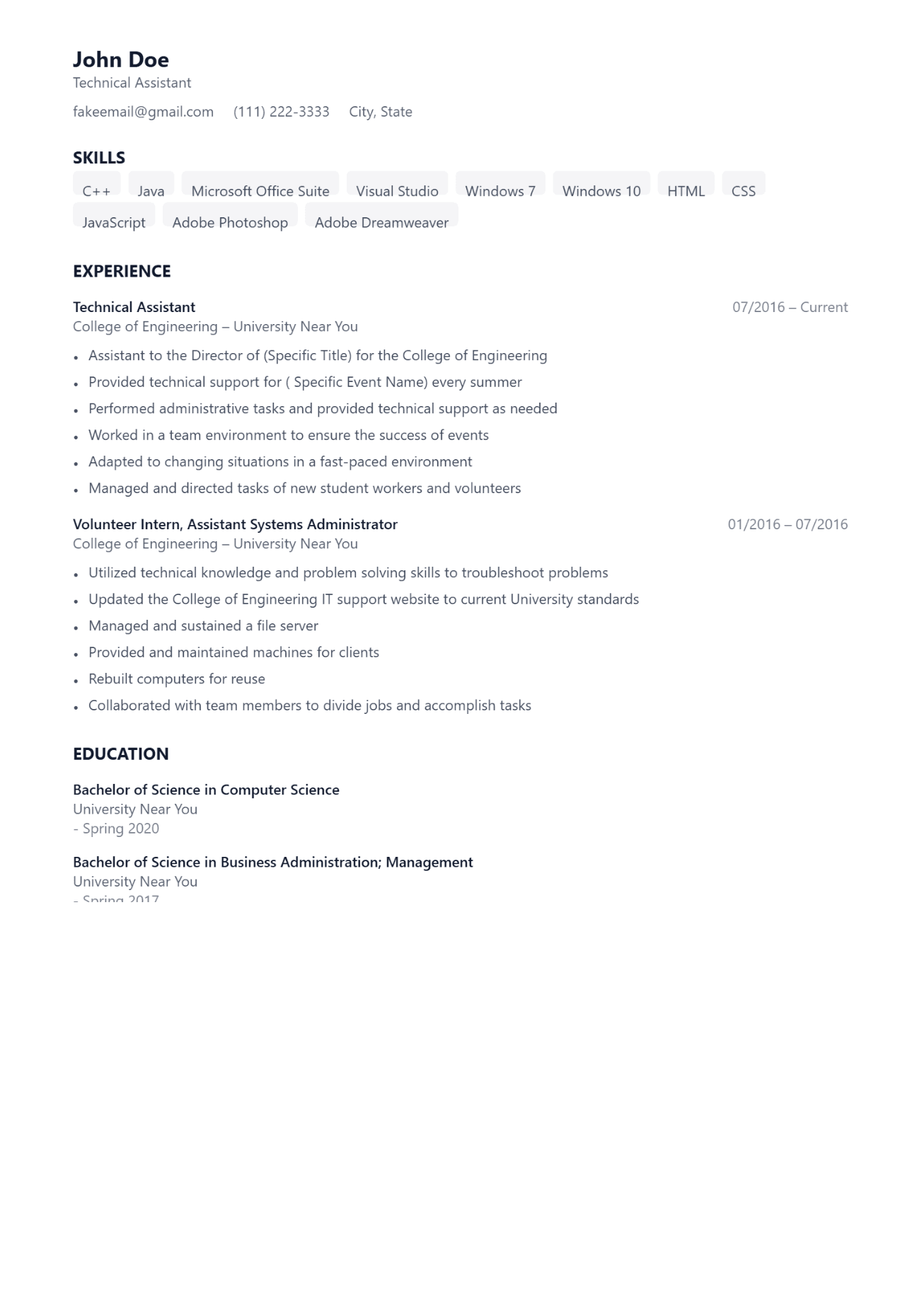 Zenith resume template
