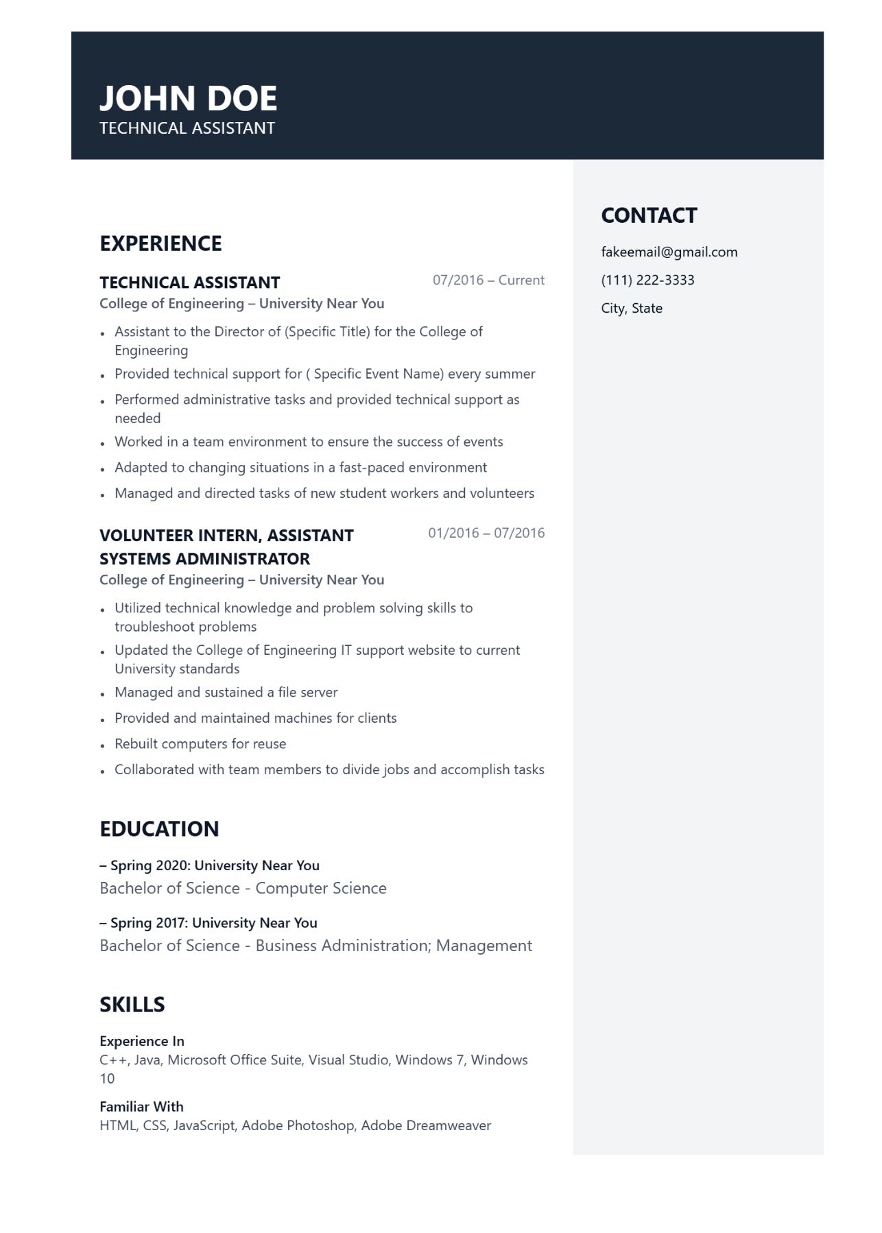 Free ATS-friendly resume template example — Aurora modern two-column design by createresume.co