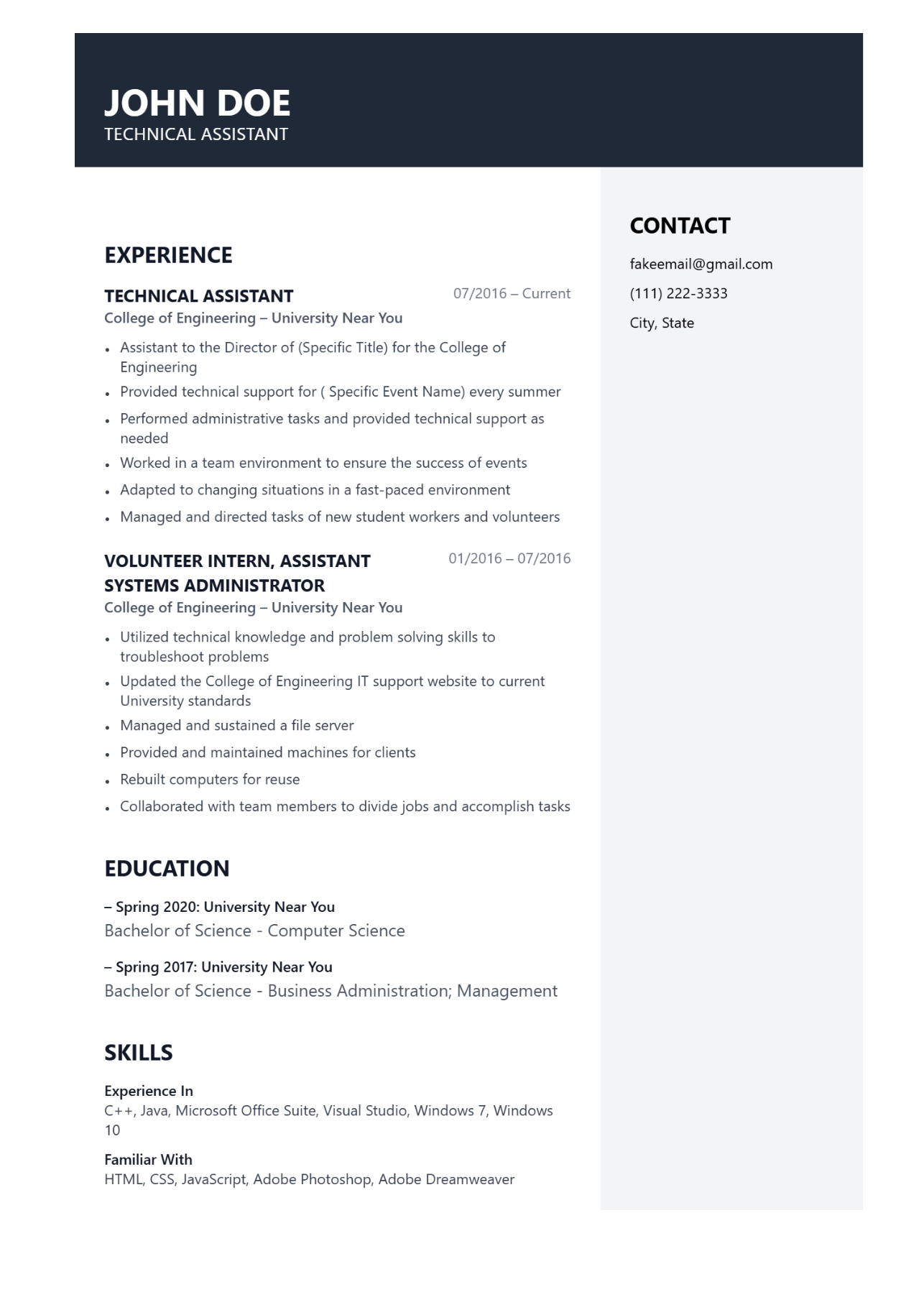 Free Aurora ATS-friendly resume template — Modern, ATS, Two columns design