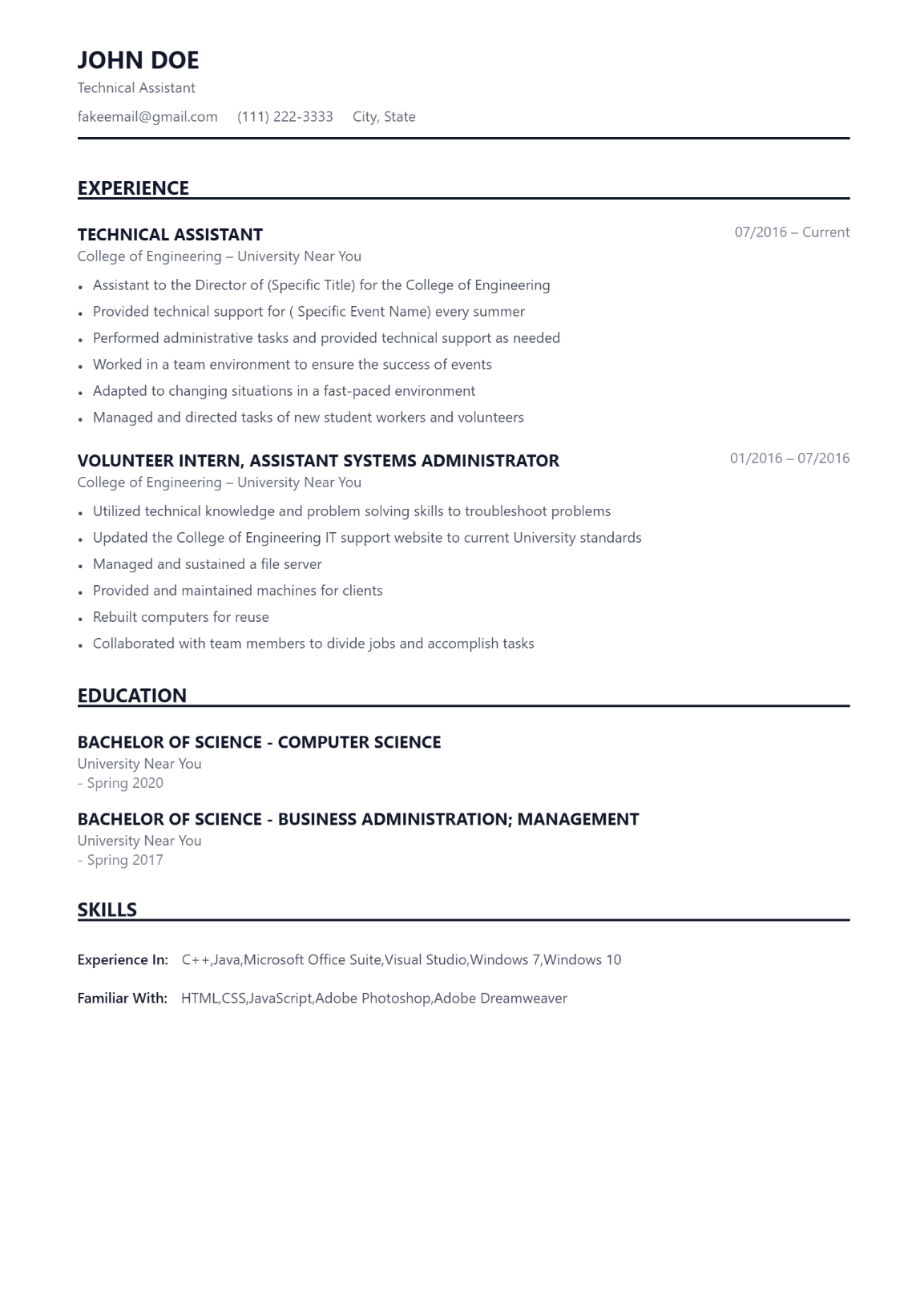 Free Eon ATS-friendly resume template — Simple, ATS design