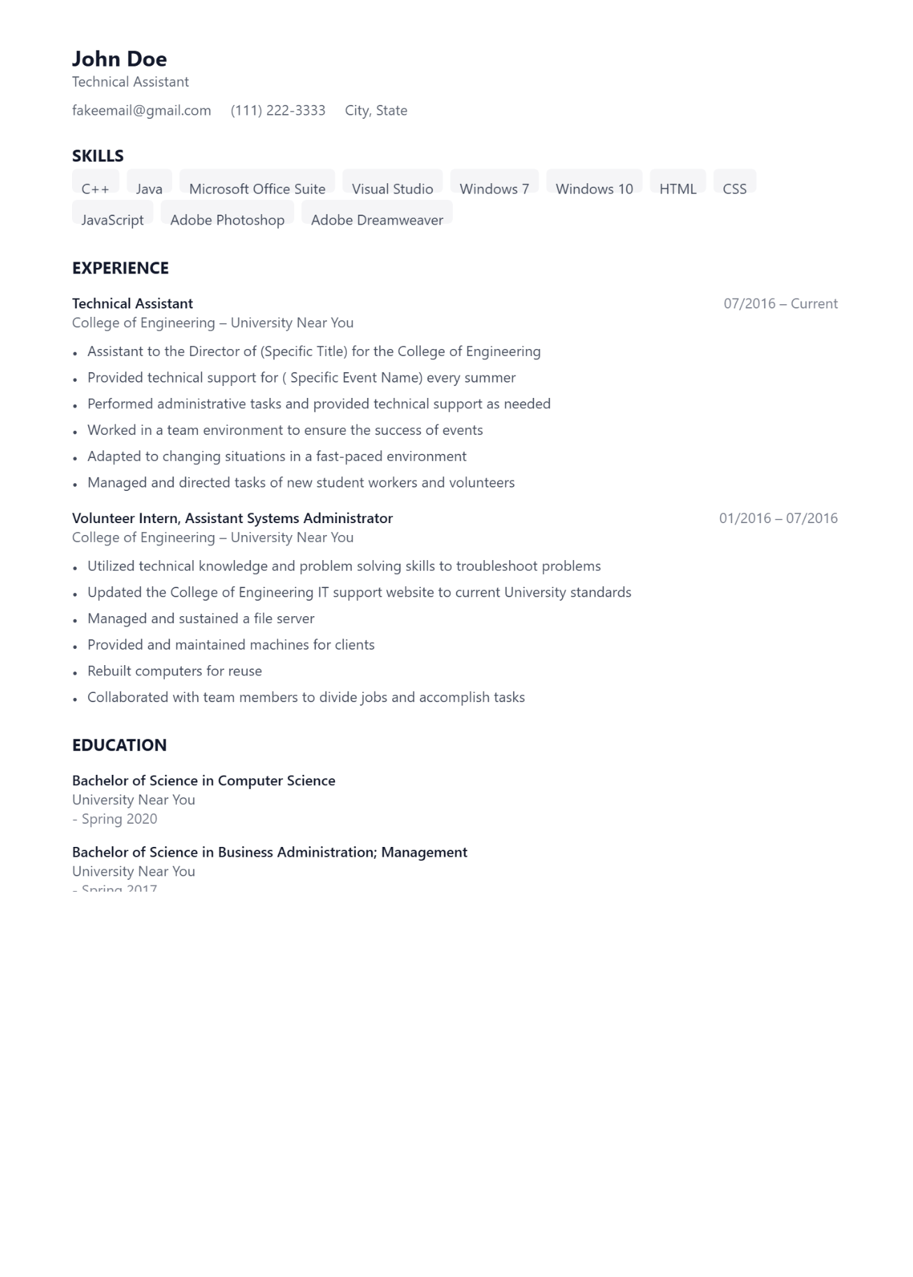 Free Zenith ATS-friendly resume template — Simple, ATS design
